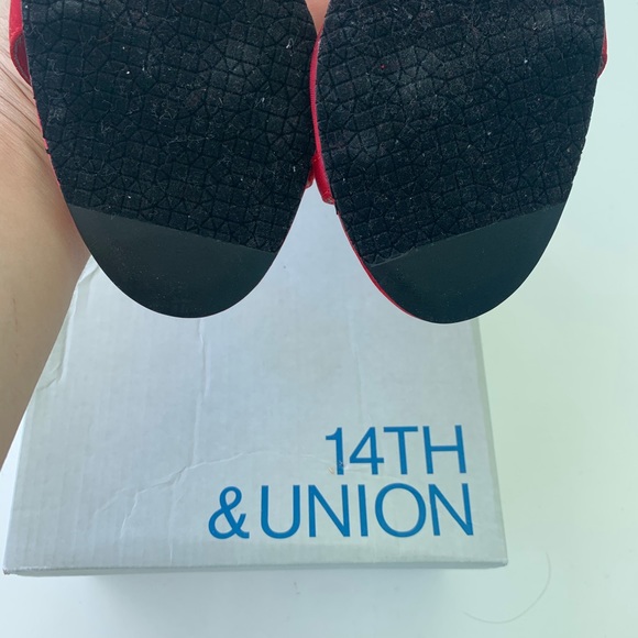 14th & Union Anika-Fab ankle strap red sandals - Picture 6 of 8